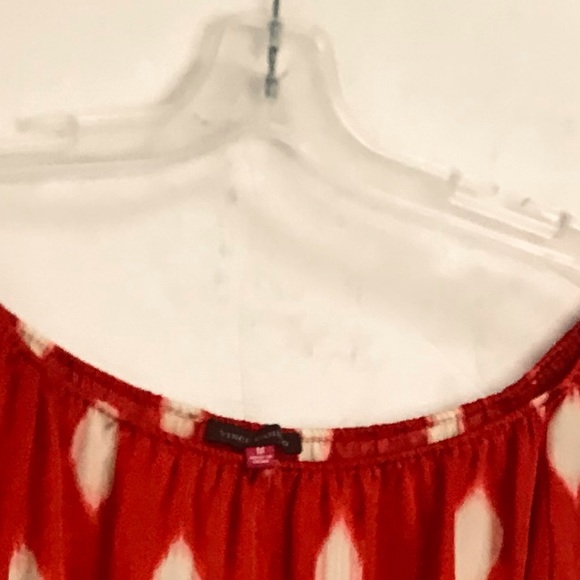 Vince Camuto Balloon Sleeve Silky Loose Drapey Top Blouse Off Shoulder Crew Dots - Picture 7 of 14